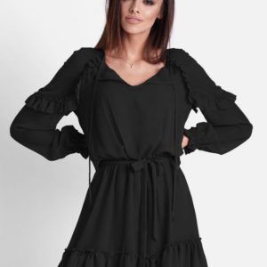 SZYFONOWA SUKIENKA FELICIA - CZARNY