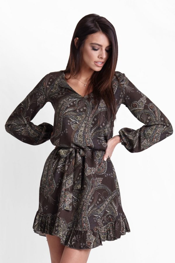 SUKIENKA MASHA W STYLU BOHO - KHAKI - obrazek 5