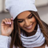Szara czapka beanie smerfetka - SZARY