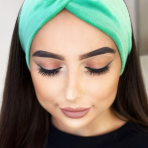 Welurowa zielona opaska na głowę Shelli - BOTTEGA GREEN